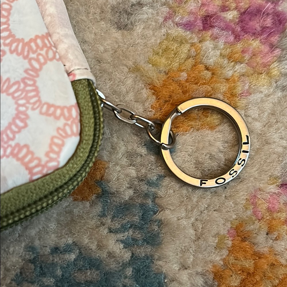 Fossil Pastel Patchwork Zipper Wallet With Key Ri… - image 7